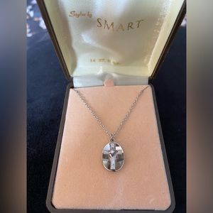 Vintage Cross Necklace 14K HGE NIB